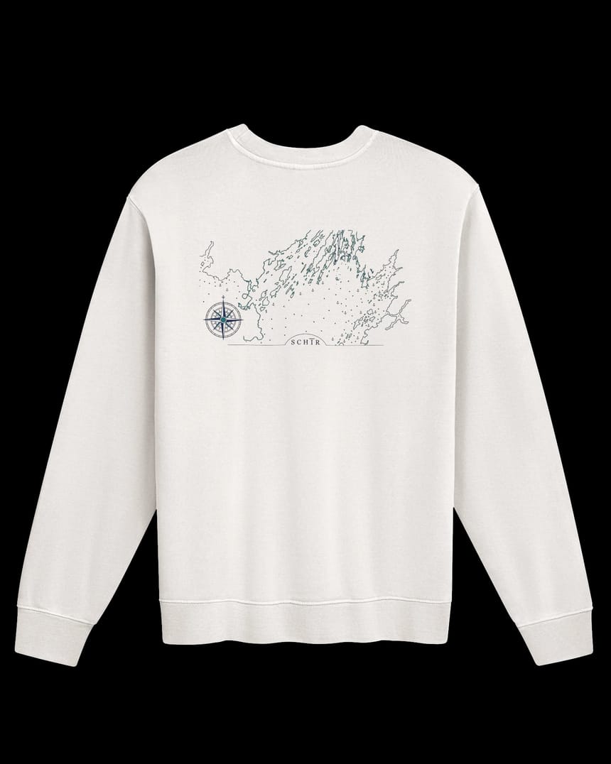 COASTLINE CREWNECK — art side, back print on black