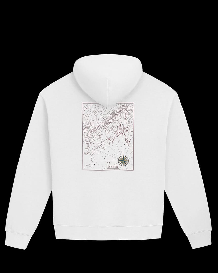 CONTOUR HOODIE — art side, back print on black