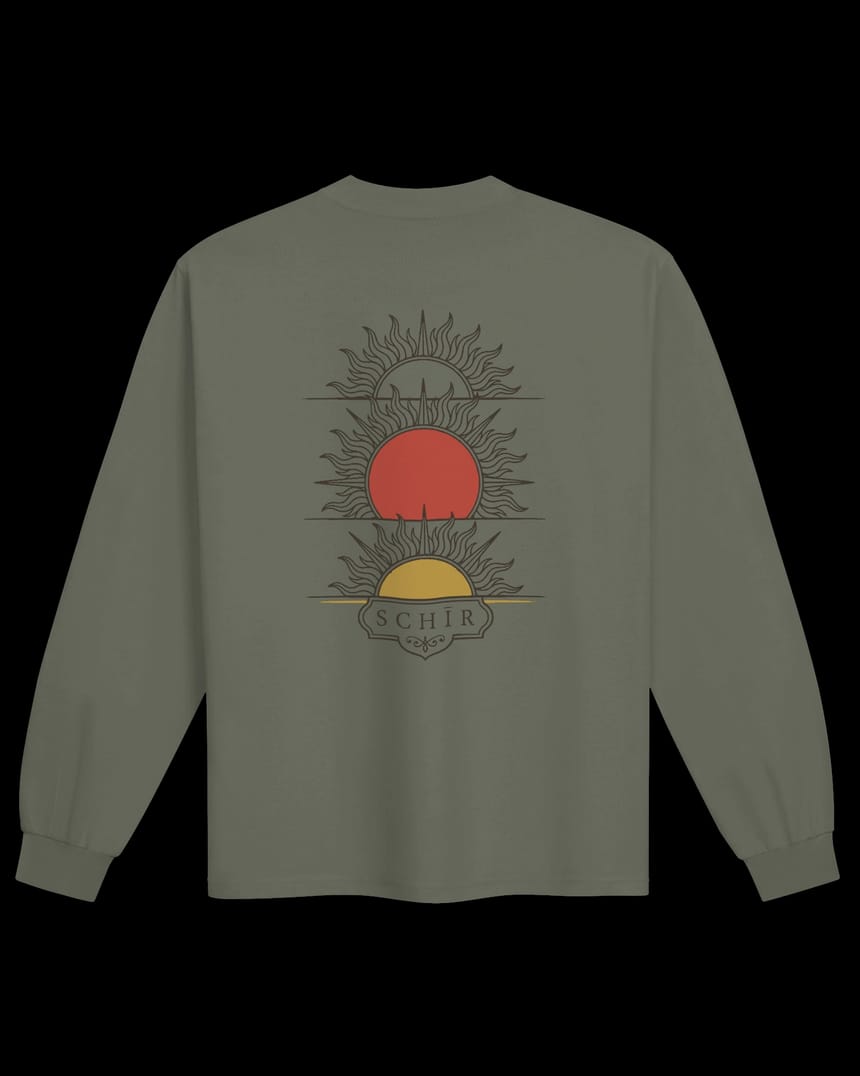 FLARE LONG SLEEVE — art side, back print on black