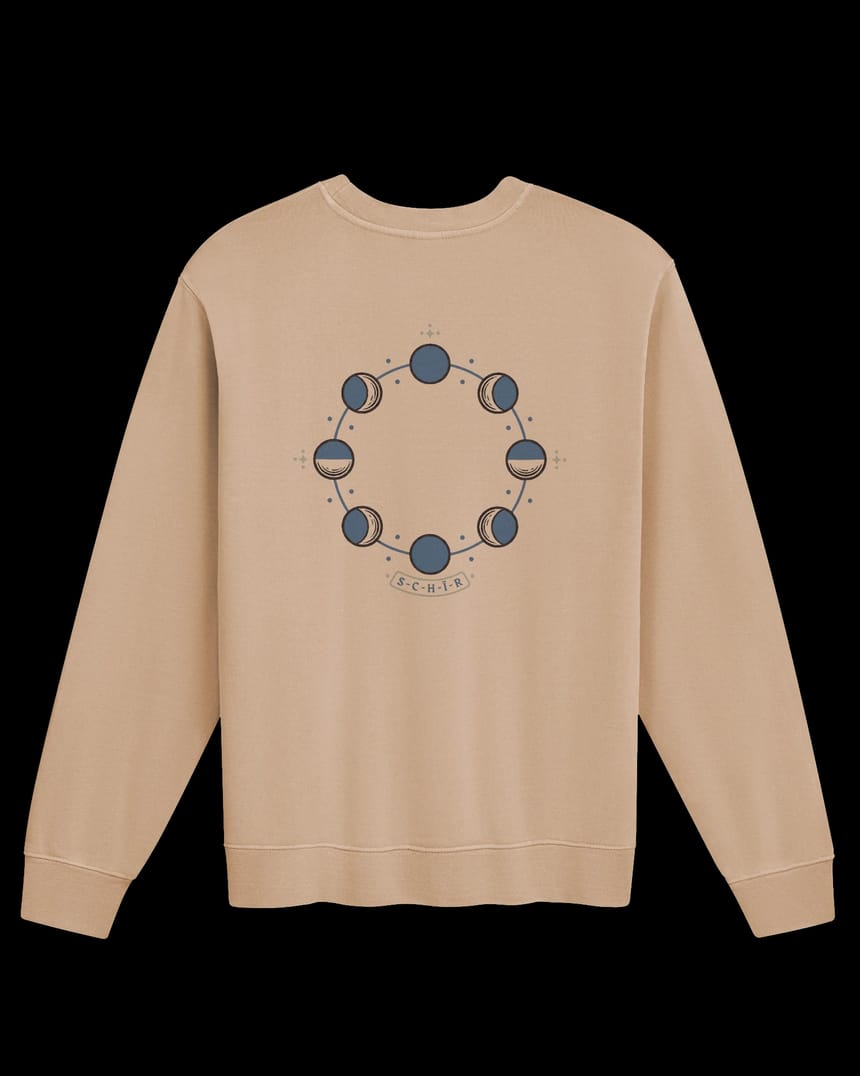 MOONRING CREWNECK — art side, back print on black